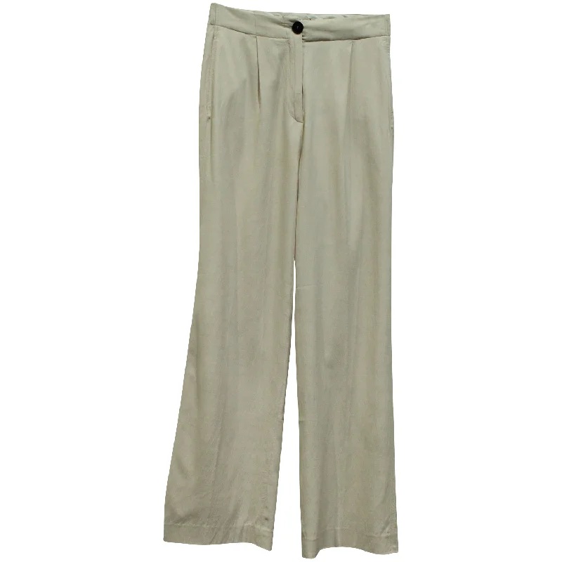 Weekend Bargains to Sizzle Ba&Sh Wide Leg Trousers in Nude Cotton