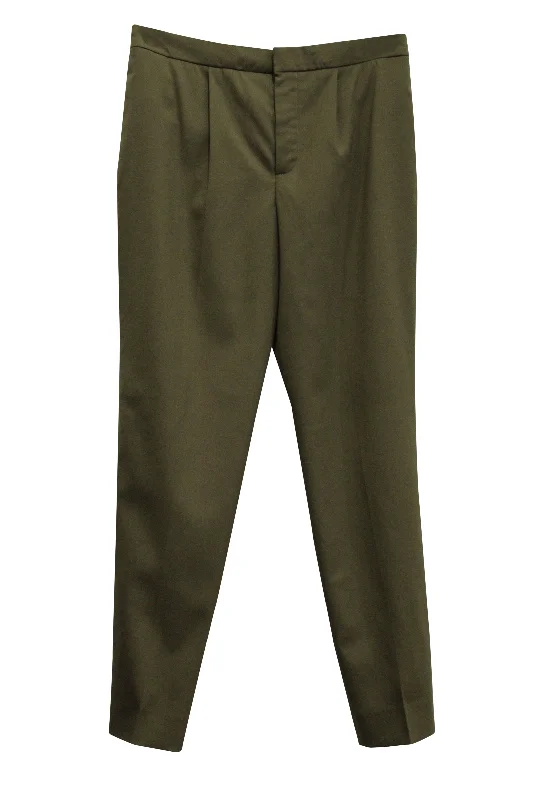 Final Markdown Chloé Tapered Pants in Khaki Green Wool