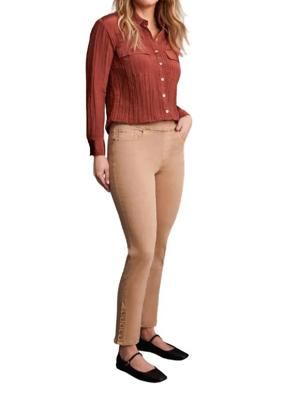 Weekend Deals That Impress Pull On Ankle Pants In Tan