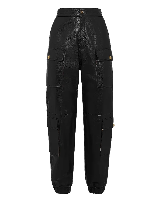 Deal Frenzy Leather Jogging Trousers