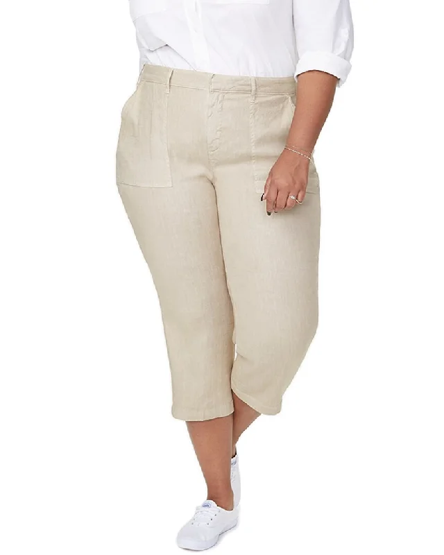 Clearance Sale NYDJ Plus Linen-Blend Utility Capri Pant