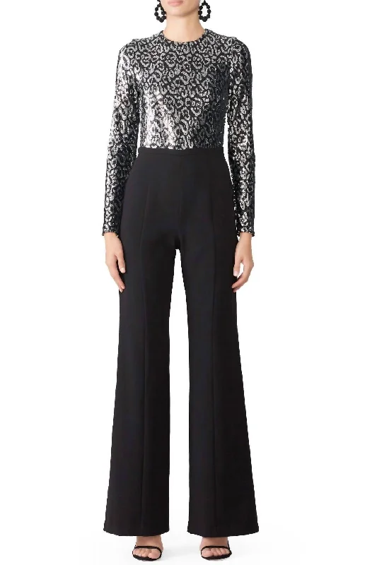 Markdown Sale Lazaro Sequin Jumpsuit In Black