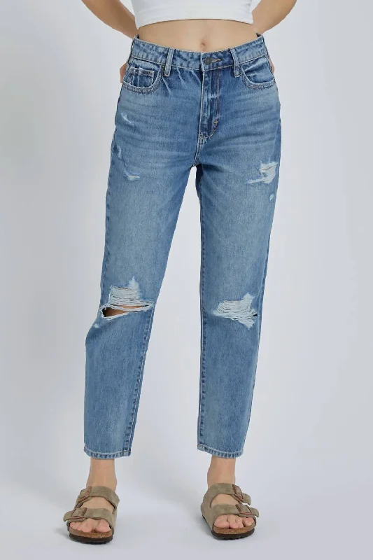 Price Reduction Jayce High Rise Straight Crop Jean In Medium Wash