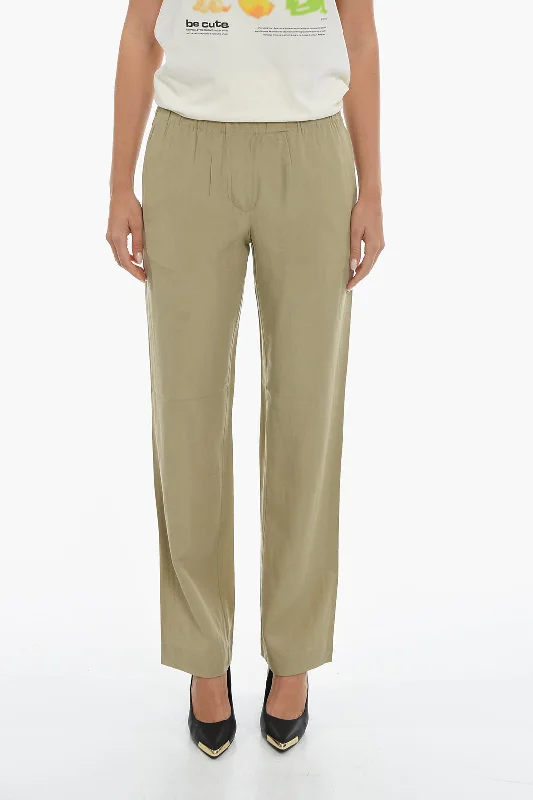 Discount Deals Samsoe Samsoe Solid Color HOYS Pants with Drawstring Waist