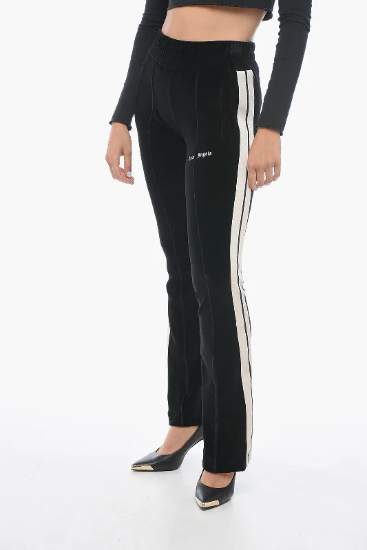 Closeout Palm Angels Velour Track Pants with Contrasting Bands