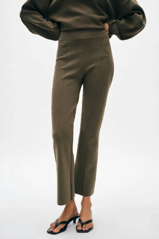 New Markdowns Superfine Organic Cotton Kick Flare Pant In Dark Sage