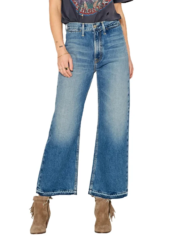 Year-End Sale Queen High Rise Crop Wide Leg Jeans In Tahoe
