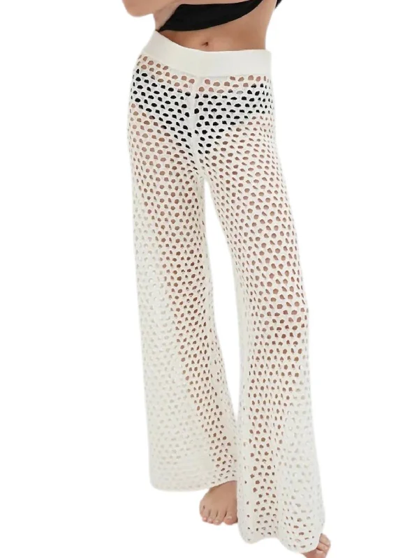 Great Deals Kismet Open Knit Pants In Ivory