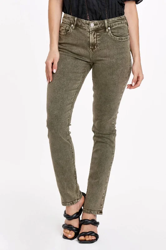 Online Only Blaire High Rise Denim Jeans In Olive
