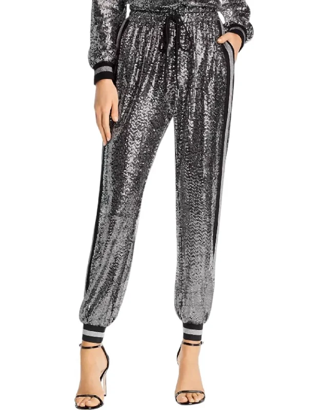 Now or Never Mirror Ball Jogger Pants In Black