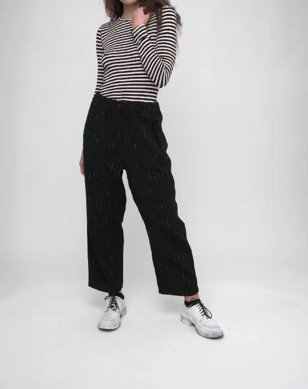 Midnight Madness Striped Wide Leg Pant In Black