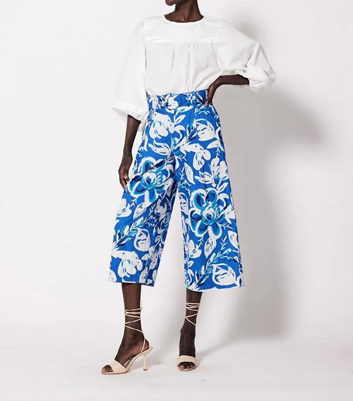 Weekend Shopping Bliss Palmer Trouser In Blue Paisley