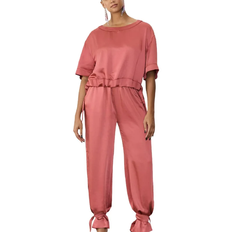 Fantastic Offers Satin Ribbon Pants In Cassis