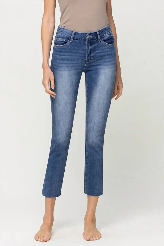 Final Offer Mid-Rise Crop Slim Straight Denim Jean - Plus In Midnight