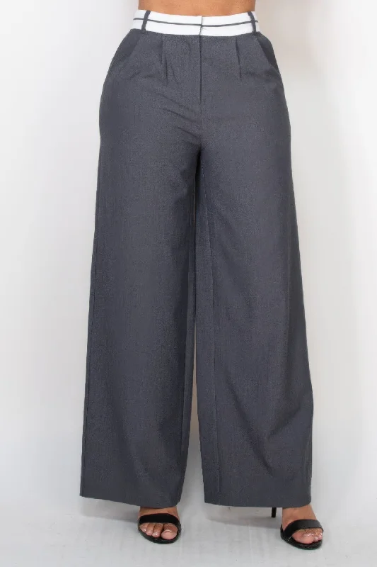 Price Break Pleated Double Waistband Pants