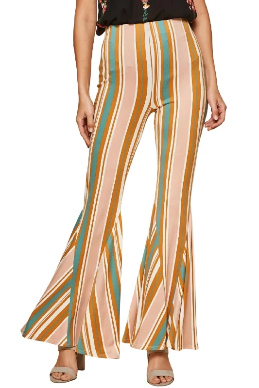 Crazy Deals Striped Bell Bottom In Multi