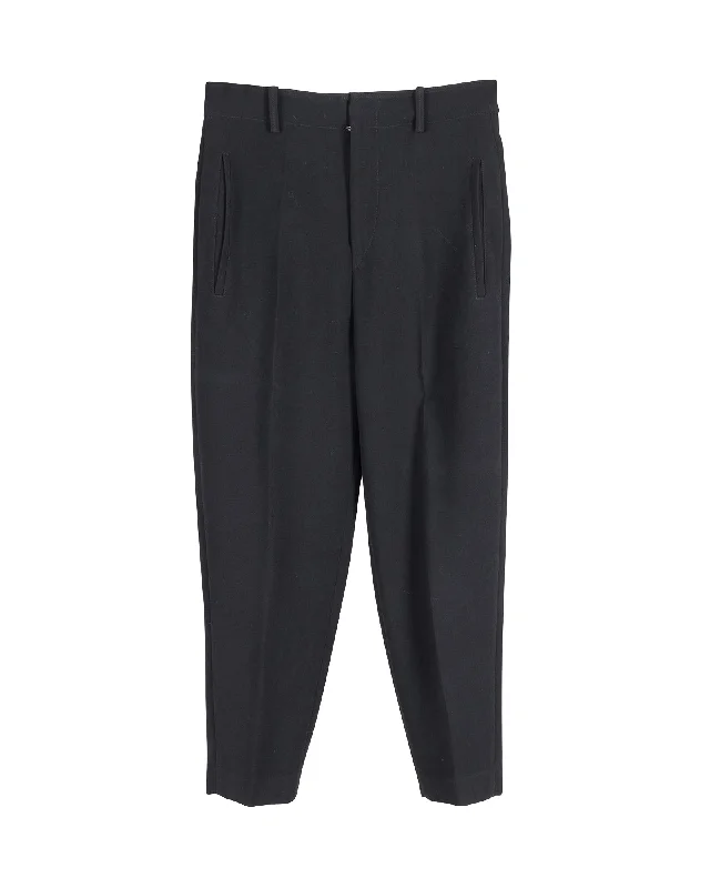 Discount Deals Isabel Marant Straight Leg Trousers in Black Wool