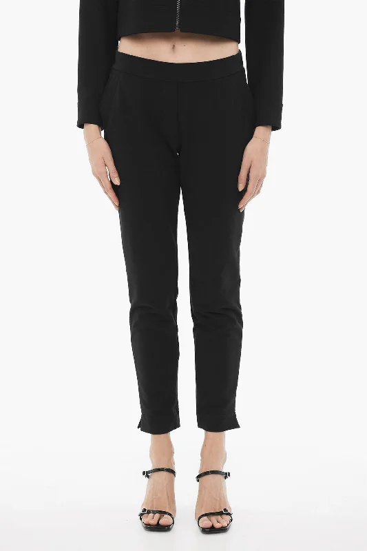 Hurry In Oblò Unique Fleeced Cotton Casual Pants with Ankle Split