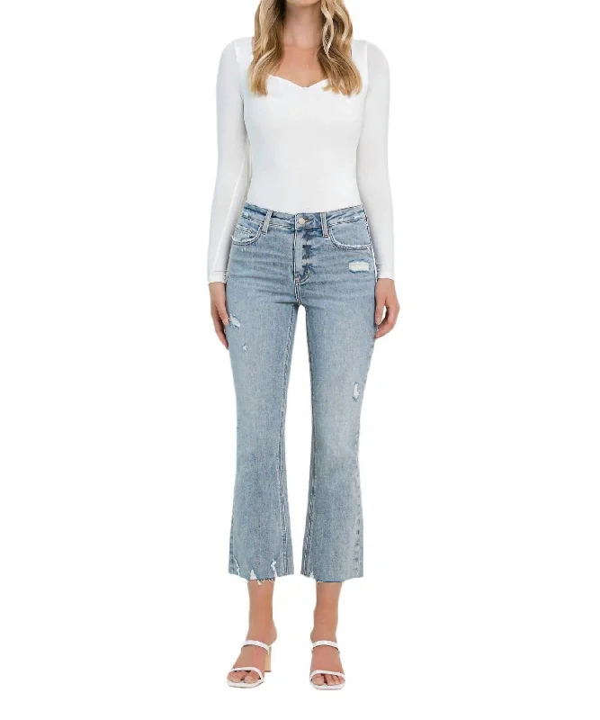 Don't Miss Out Cali Kiss Kick Flare Jeans - Plus In Washed Blue