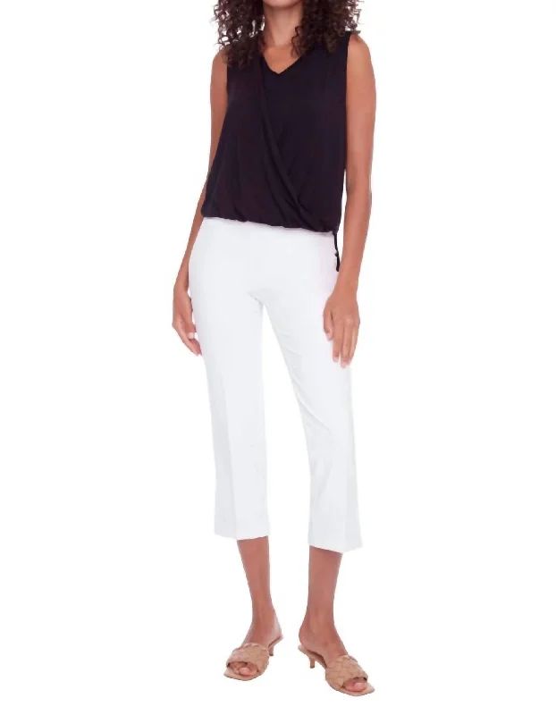 Mega Deal Solid Palermo Cropped Pant In White
