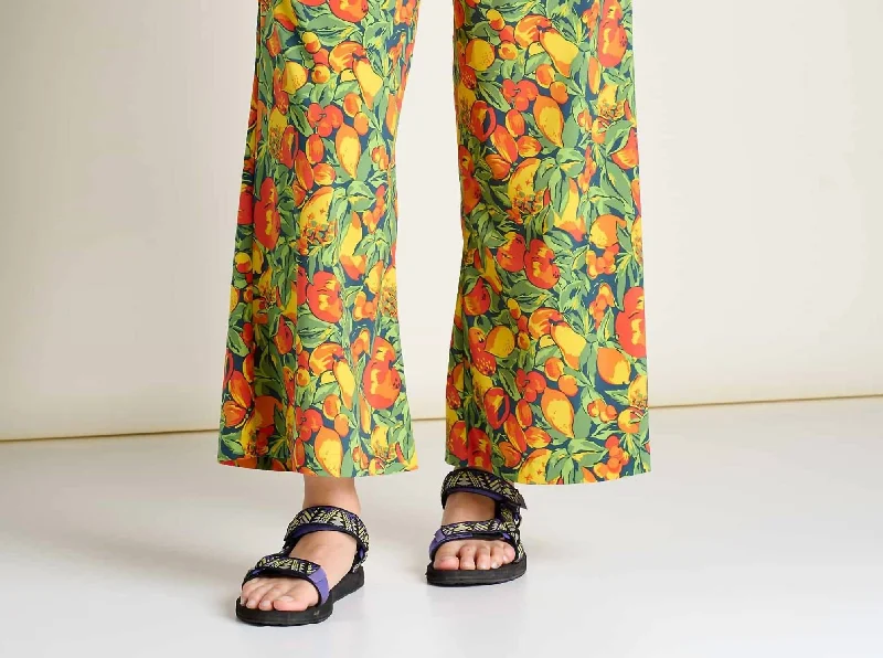 Act Now Sunkissed Wide Leg Pant In Midnight Fruit Print