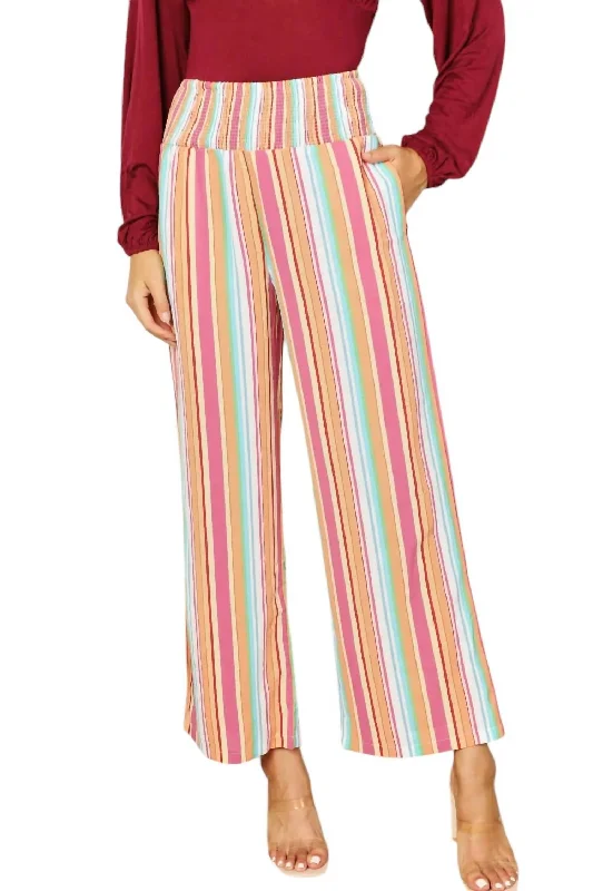 Weekend Shopping Made Better Chic Striped Pants With Pockets In Multicolor