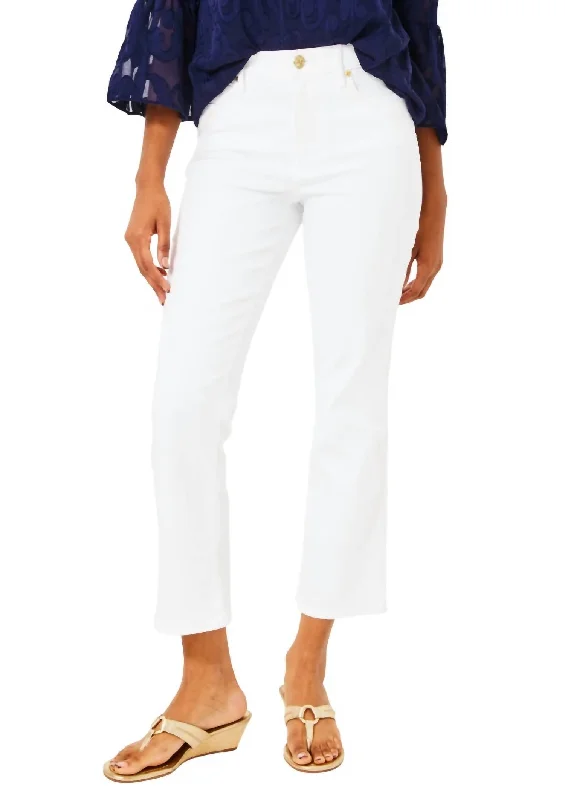 Limited Time Annet High Rise Crop Flare Jean In Resort White