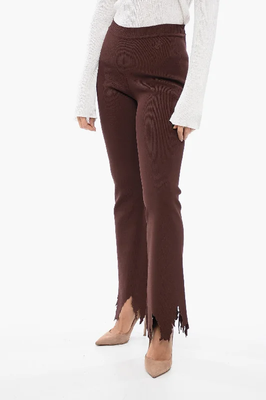 Savings Spectacular J.W.Anderson Ribbed Flared Pants with Laser-Cut Detailing