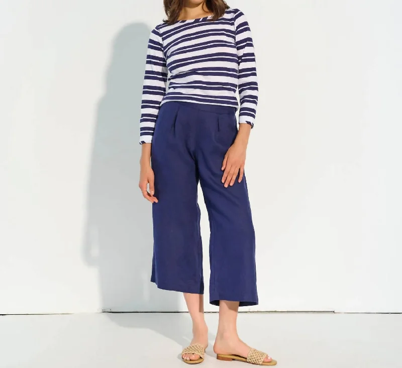Daily Deals Cropped Wide Leg Pants In Navy