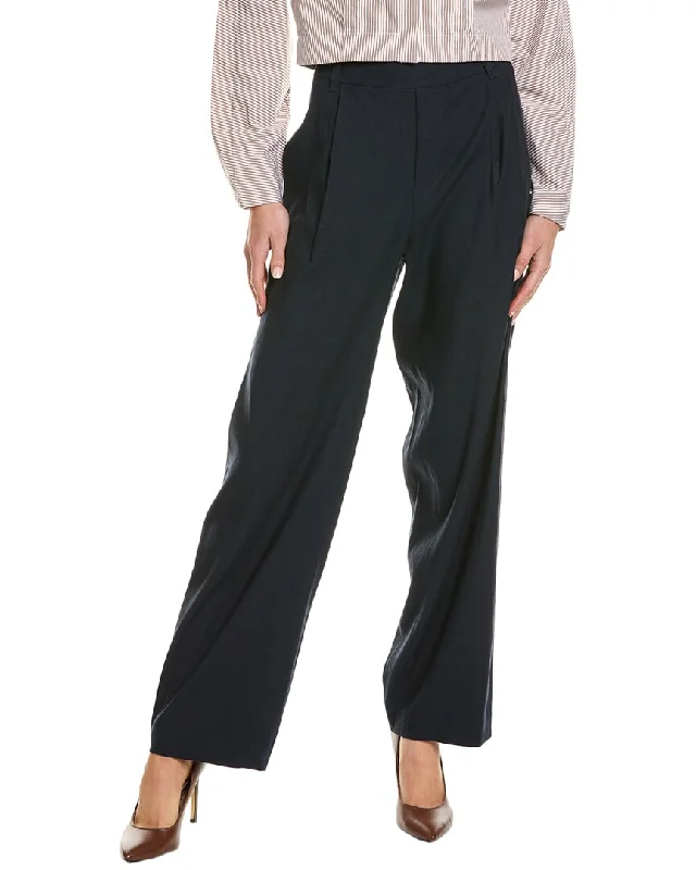 Weekend Bargains Await You Vince Straight Leg Pull-On Linen-Blend Pant