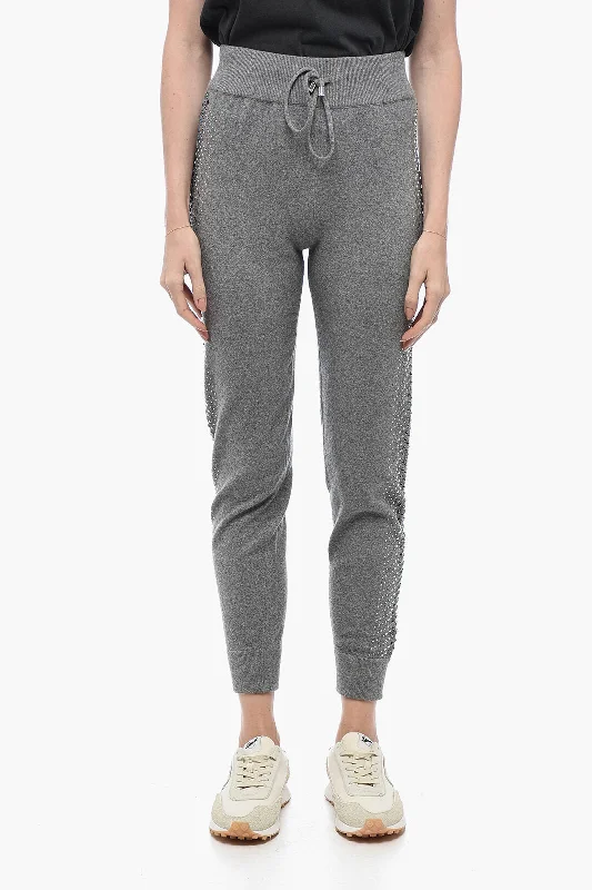 Today’s Special Philipp Plein Knitted KELLY Joggers with Rhinestoned Detail
