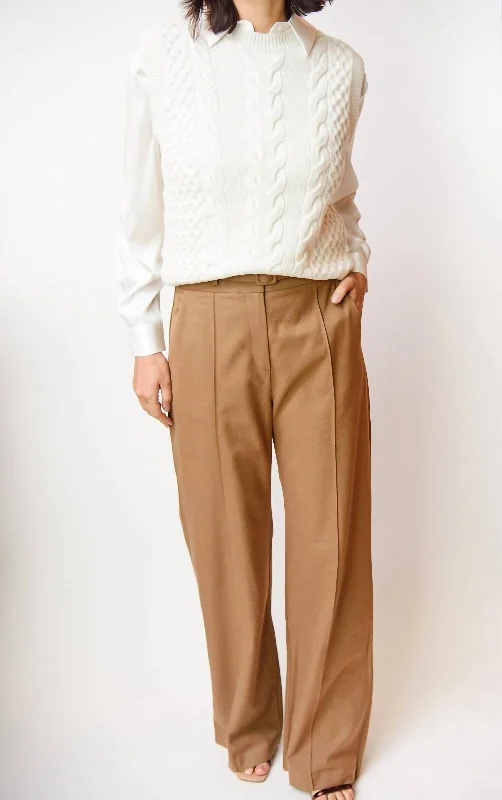 Deal Dash Tan Wide Leg Trouser