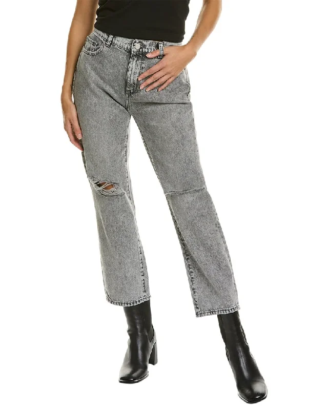 Year-End Sale DL1961 Patti High-Rise Vintage Chalk Distressed Ankle Straight Jean