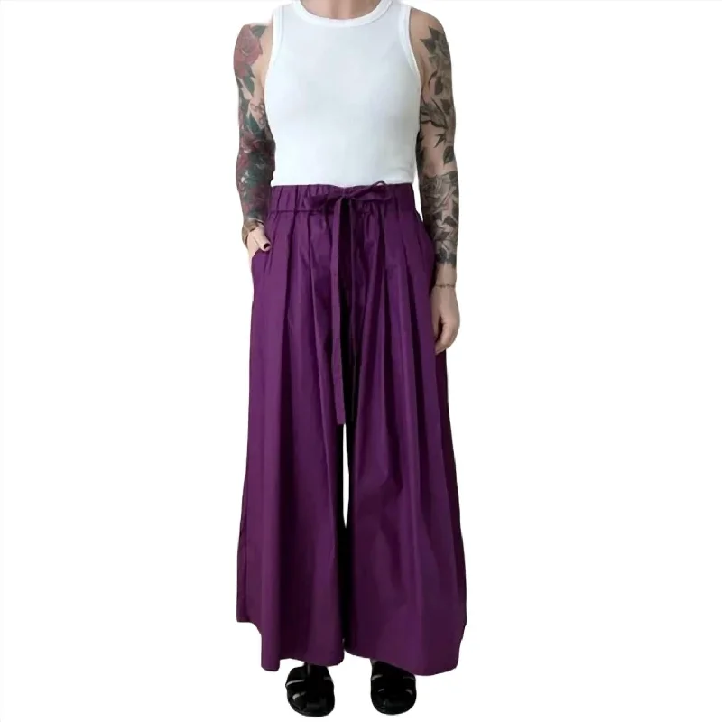 Steal Deal Poplin Wide-Leg Pant In Violet Multi