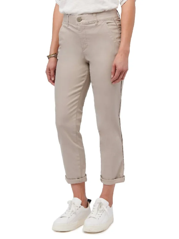 Lowest Rates High Rise Roll Cuff Trouser In Taupe