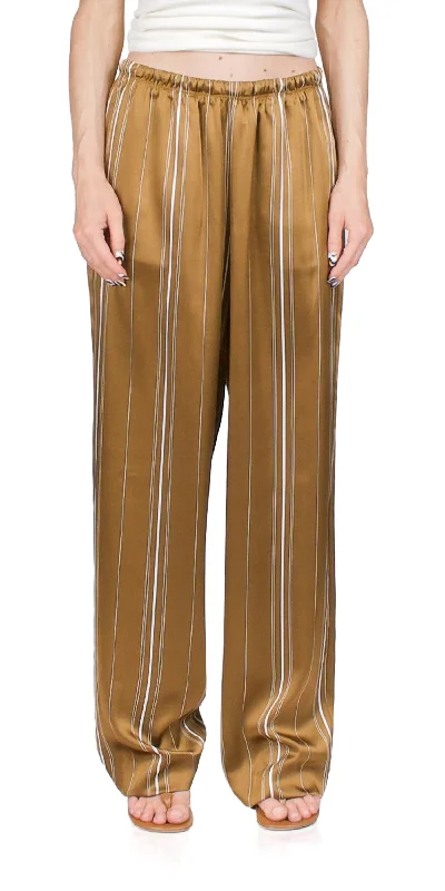Take Action Multi Stripe Satin Pants In Nile
