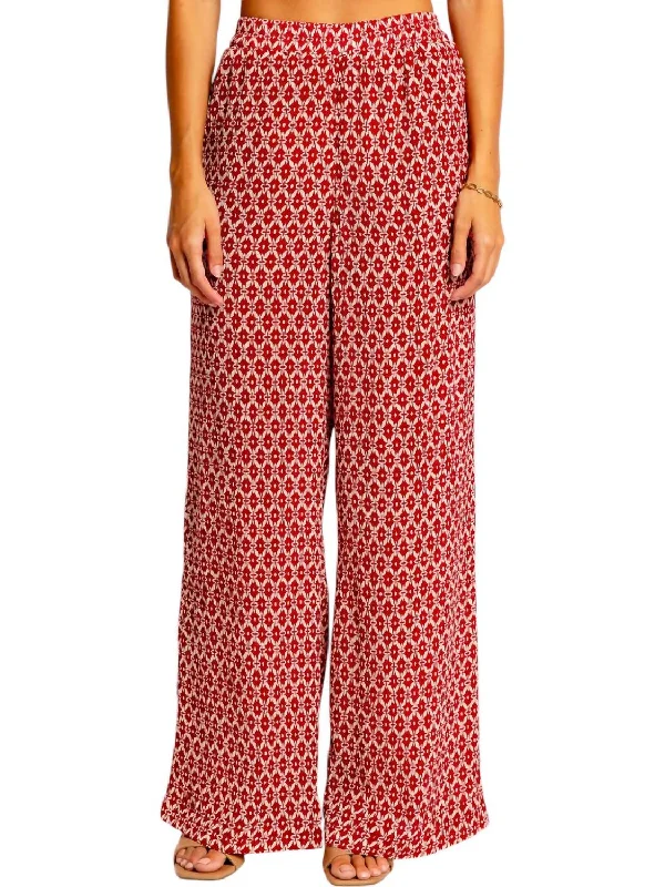 Price Blitz Annie Wide Leg Pants In Red Geo