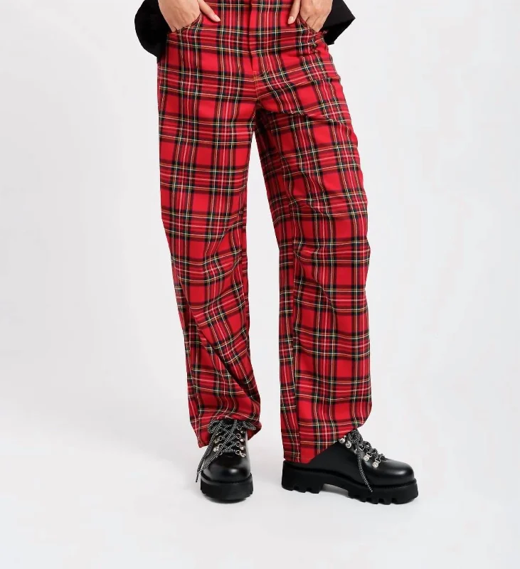 Savings Galore Sam Pant In Red Plaid