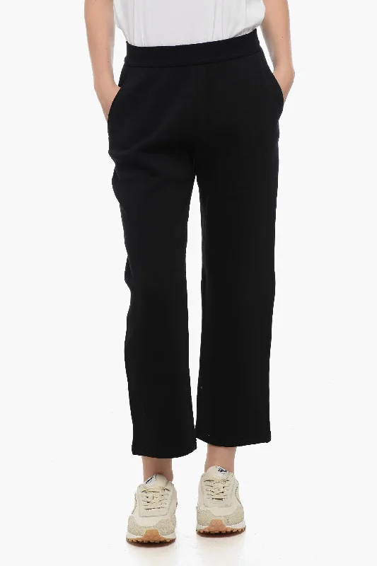 Mega Deal Max Mara S Stretch Cotton Joggers with Embroidered Logo
