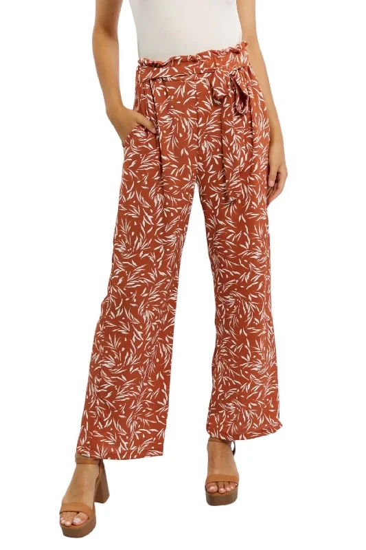 Weekend Deals to Brighten Your Day Right Angle Full Size Geometric Printed Pants In Orange-Red