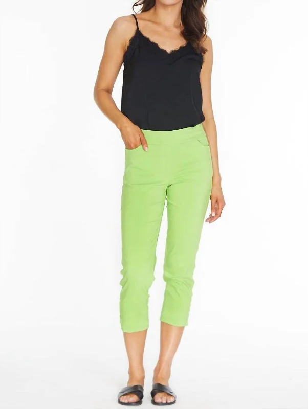 Price Cut Crop Pant In Lime