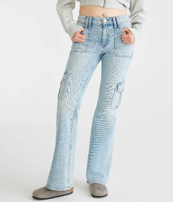 Super Bargain Aeropostale Flare Mid-Rise Cargo Jean