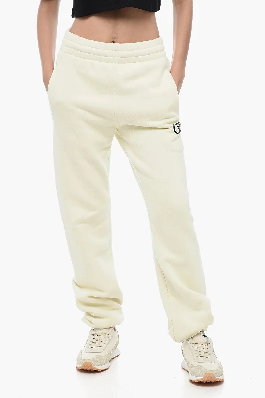 Clearance Event Off-White Embroidered Logo Brushed Cotton Joggers
