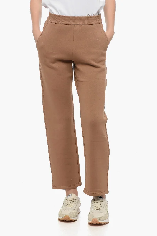 Instant Savings Max Mara S Stretch Cotton Joggers with Embroidered Logo