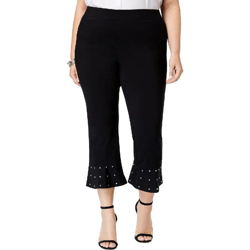 Daily Special Plus Womens Ponte Studded Capri Pants