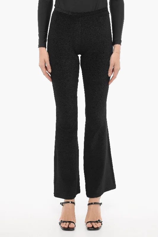 Markdown Madness Courreges Solid Color Flared Pants with Side Zip