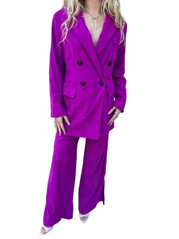 Weekend Savings Sensation Empire Wide Leg Pants In Purple