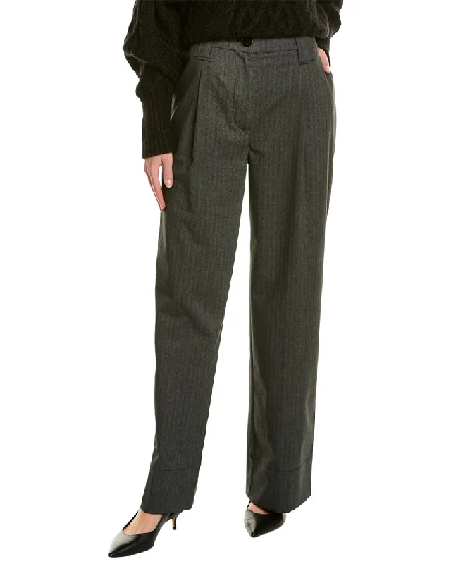 Weekend Offers That Impress GANNI Pleated Wool-Blend Pant