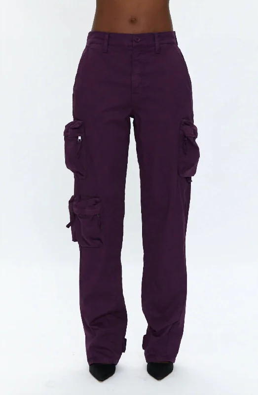 Blowout Sale Bobbie Utility Cargo Utility Pant In Washed Aubergine