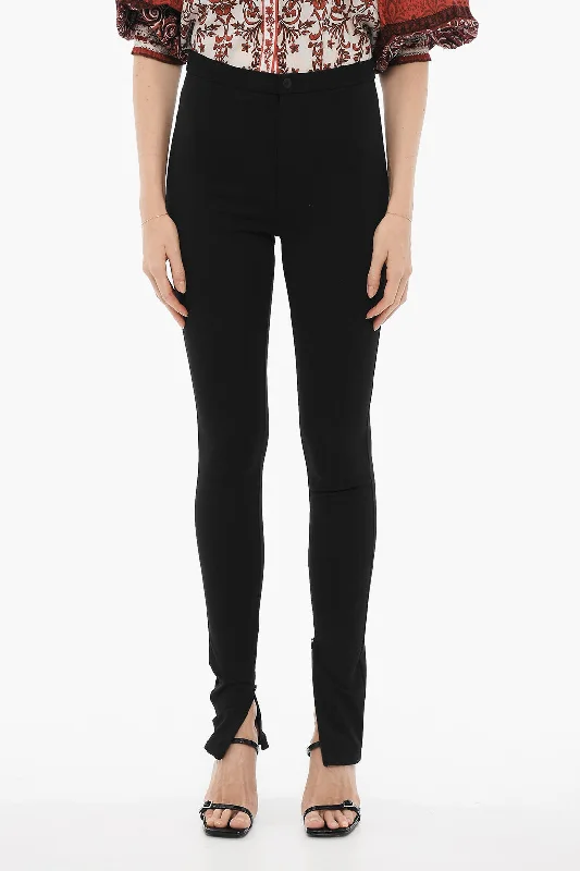 Reduced Prices Wardrobe.nyc High-Waisted Stretch Fabric Pants with Ankle Zip